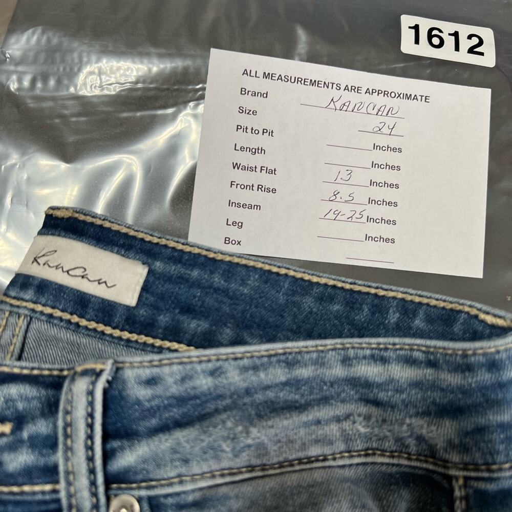 Kancan Womens Miranda-Vera Capri Jeans Blue Distressed Stretch Pockets Juniors 1 - Picture 9 of 9